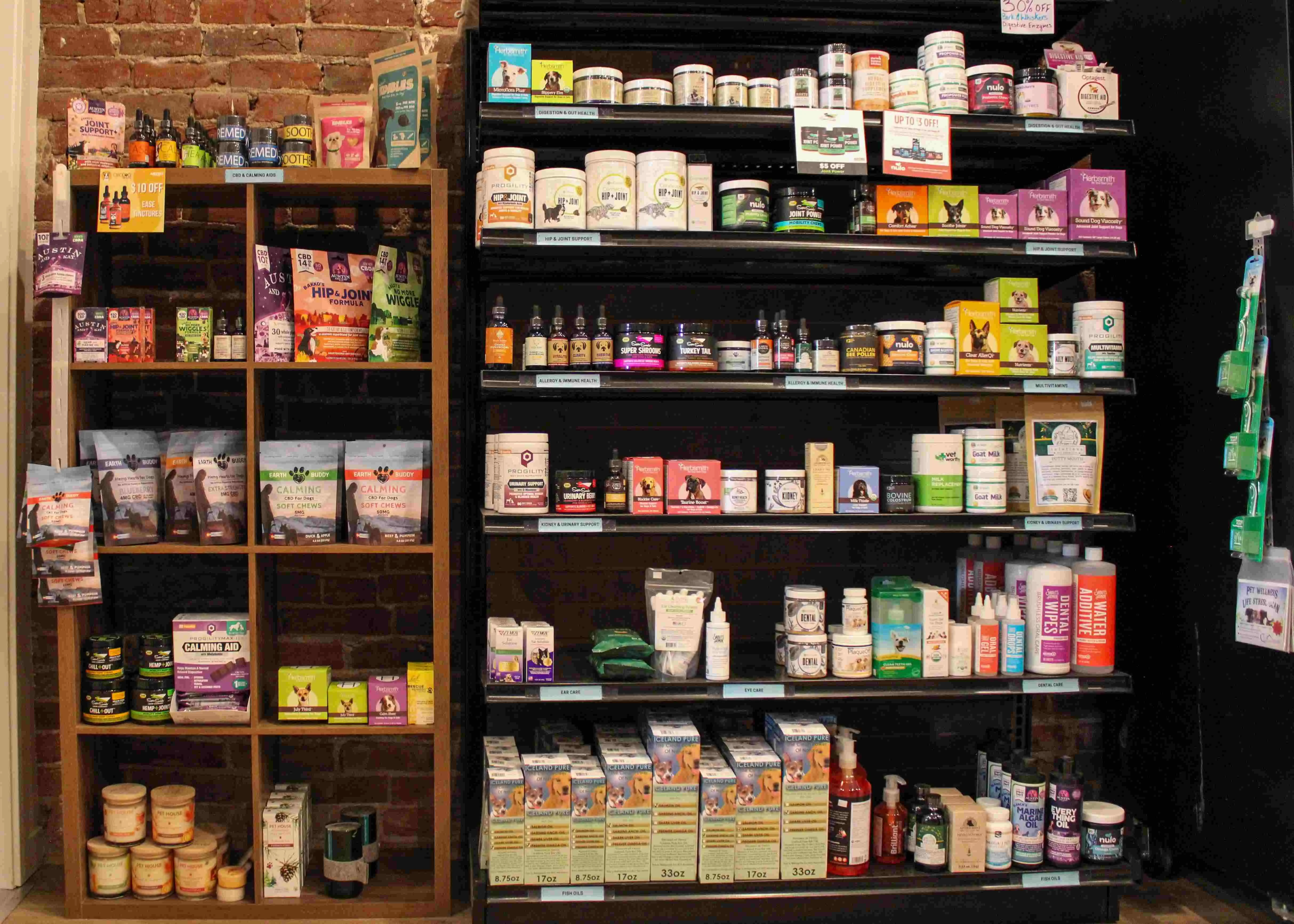 Pet supplements available at Pawsitively Native