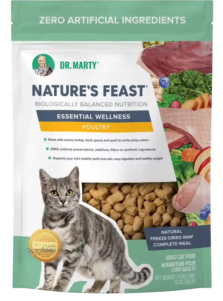 Dr. Marty Nature's Feast Poultry Cat Frz-drd 12-oz