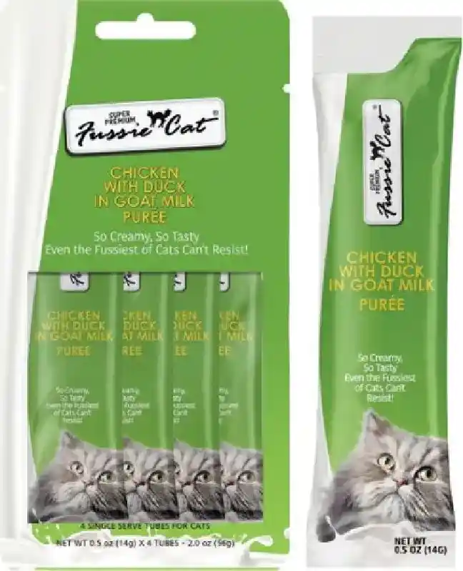 Fussie Cat Chicken Duck In Goat Milk Puree 4pack