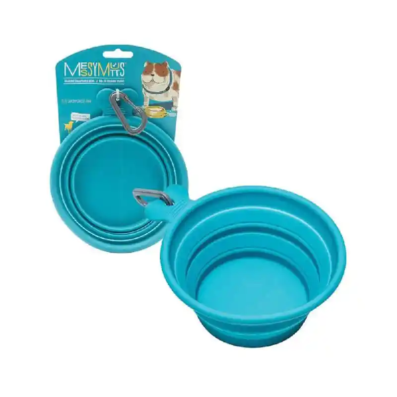 Messy Mutts Collapsible Bowl Blue 1.5 Cups