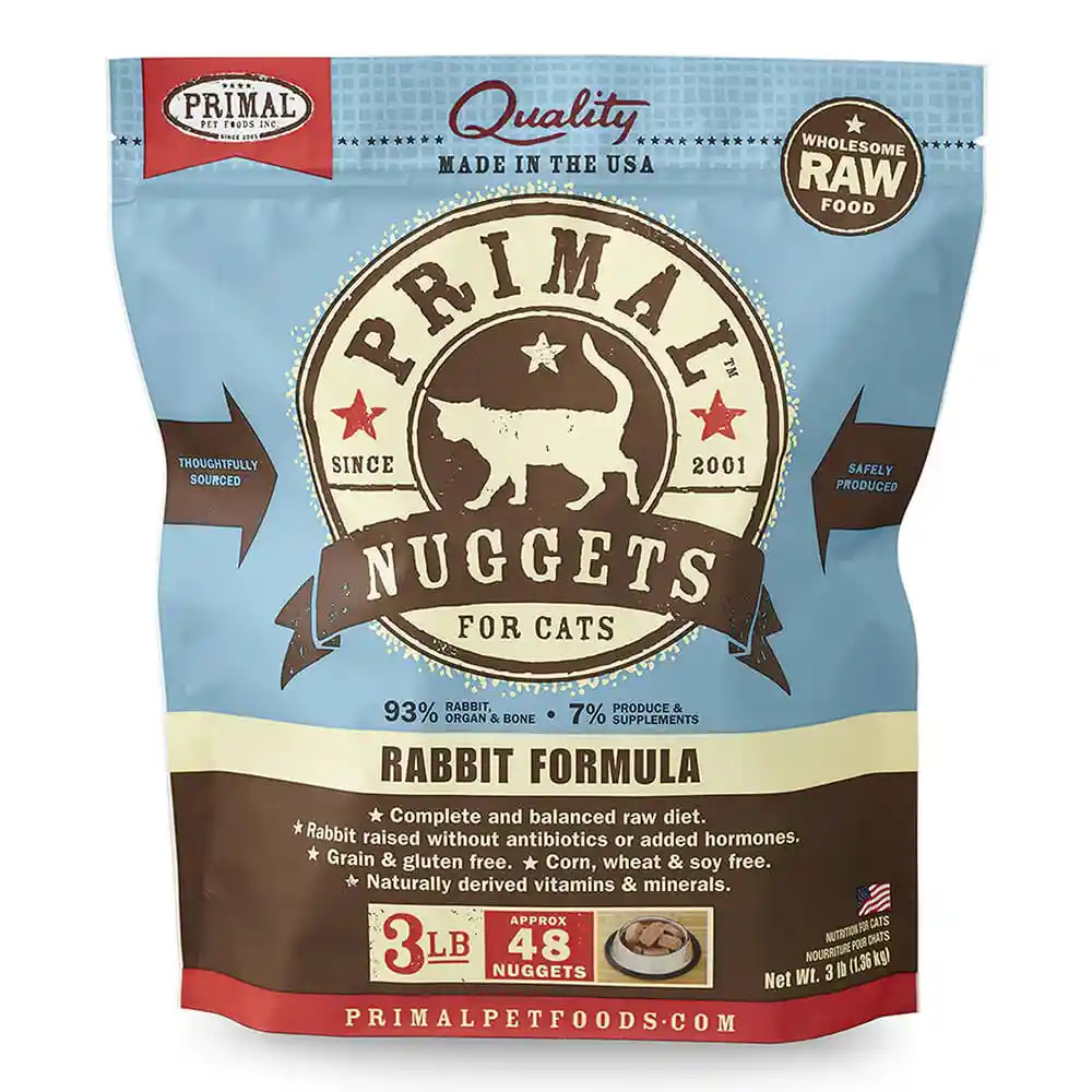 Primal Cat Raw Frozen Rabbit 3 Lb
