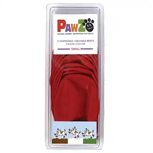 Waterproof Dog Boots, Red, 12 Count Small
