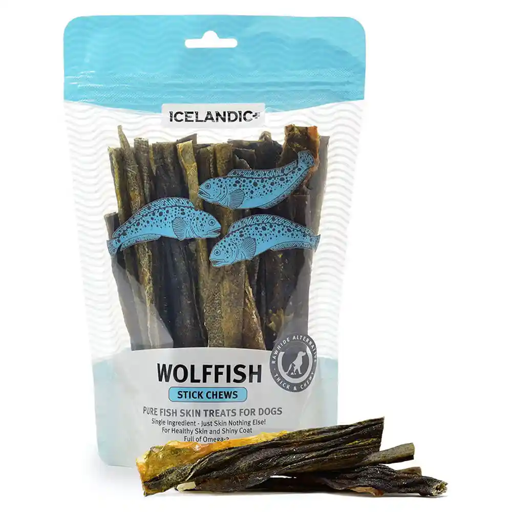 Icelandic Plus Fish Treat Wolffish Skin Stick Chew