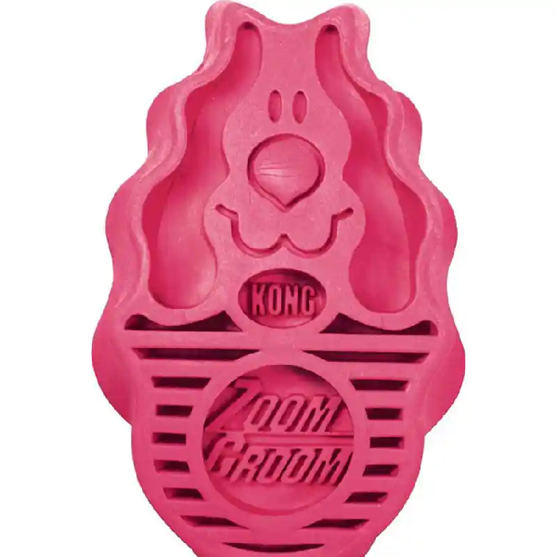 Kong Zoom Groom Rubber Brush Raspberry