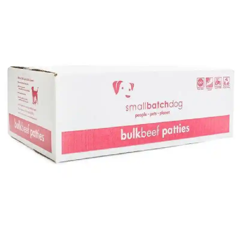 Small Batch Dog Frozen Beef Patties 18-lb