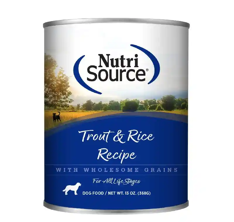 Nutrisource Dog Trout Rice Can 12.3oz 12/cs