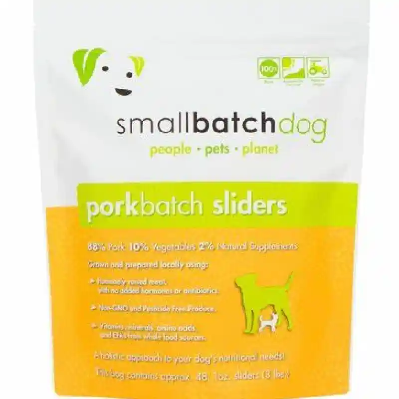 Smallbatch Dog Raw Frzn Pork Sliders 3-lb