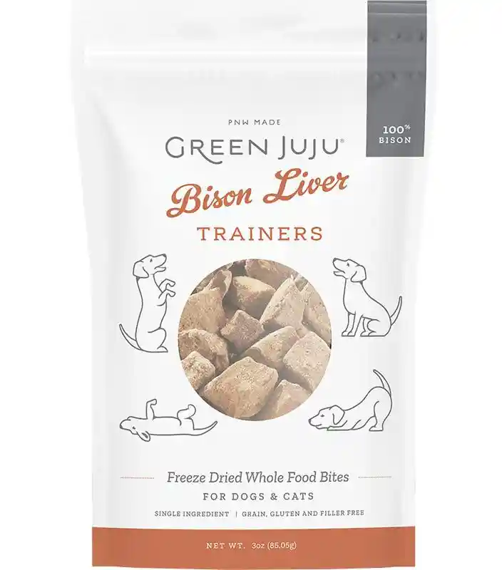 Green Juju Dog Bison Liver Training Treat 3oz 12=c