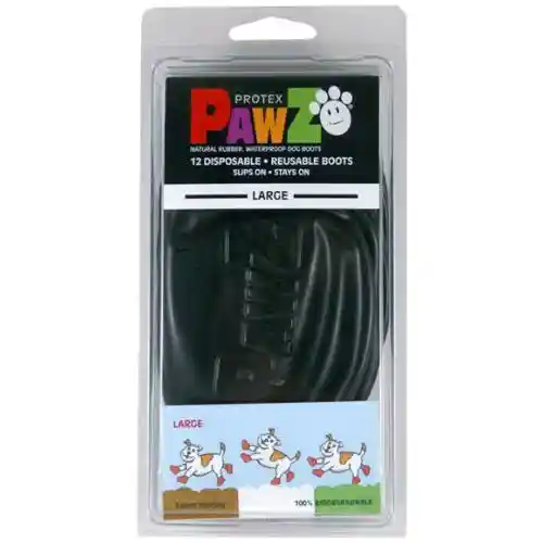 Waterproof Dog Boots, Black, 12 Count Large