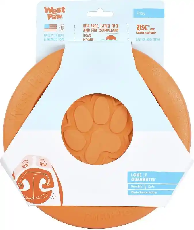 West Paw Zogoflex Zisc Small Tangerine