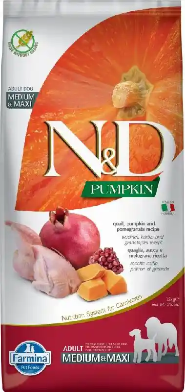Farmina K9 N&d Ppkn Quail & Pomegran Ad Med/max 26
