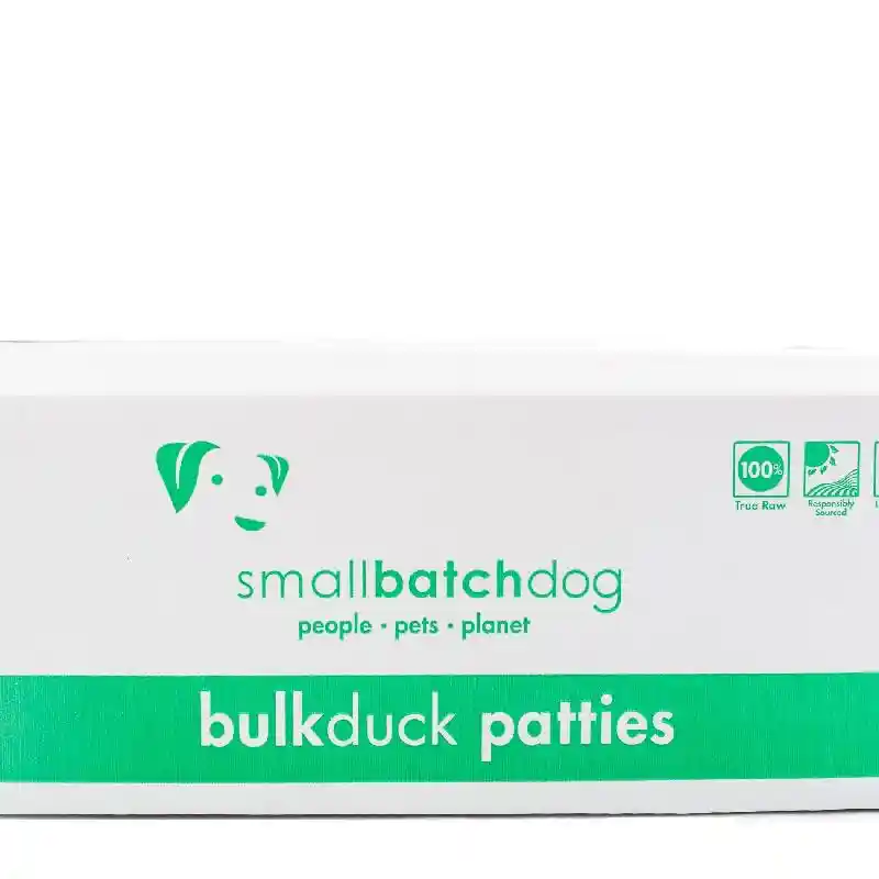Small Batch Frozen Dog Duck Patties 18-lb