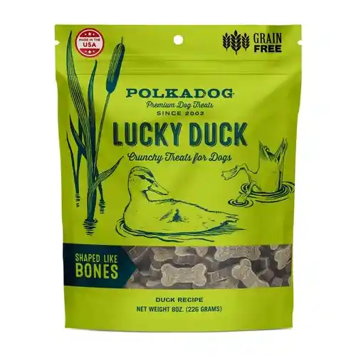 Lucky Duck – Bone Shaped Dried Liver Treats 8-oz