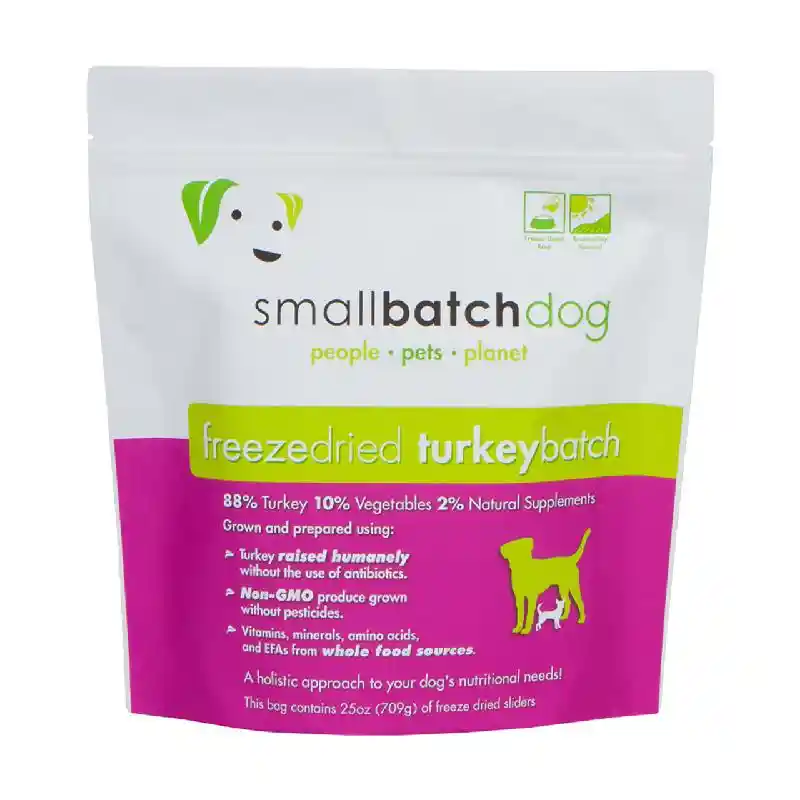 Small Batch Dog Freeze Dried Turkey Sliders 25-oz