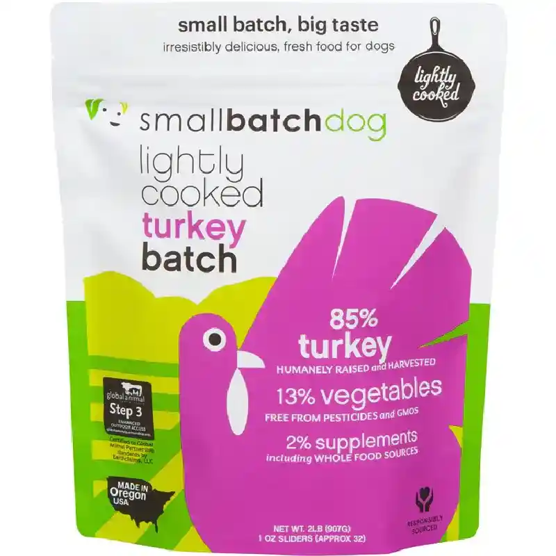 Small Batch Dog Lightly Cooked Trky Sliders 2 Lbs