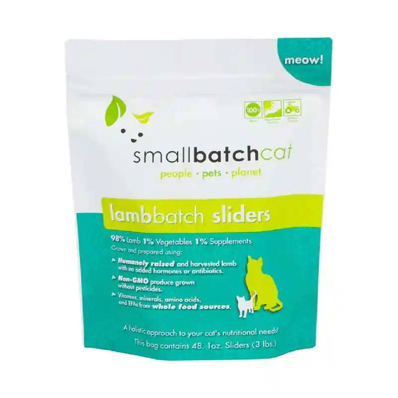 Smallbatch Cat Raw Frzn Lamb Sliders 3-lb