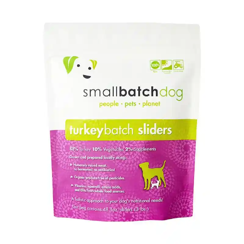 Small Batch Dog Frozen Sliders Turkey 3 Lb
