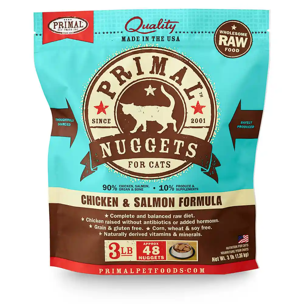 Raw Frozen Feline Chkn & Slmn Nuggets Cat 3-lb