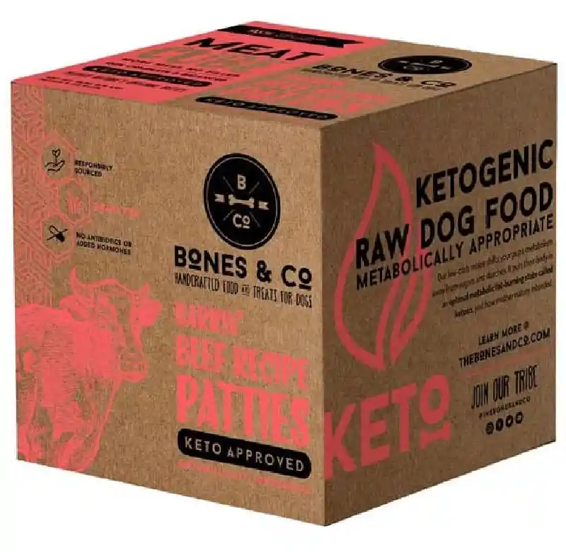 Bones Beef Patties Bulk Box 18lb Frozen
