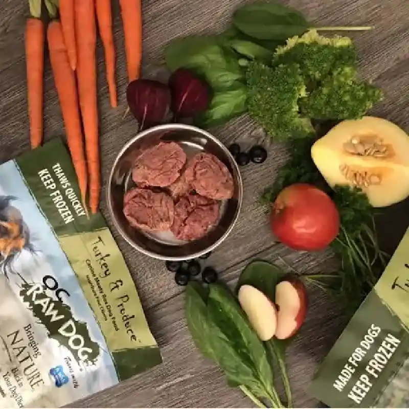 Oc Raw Dog Frozen Turkey & Produce Patties 6 Lbs