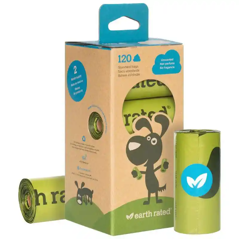 Earth Rated Poop Unscented Poop Bags 8 Rolls