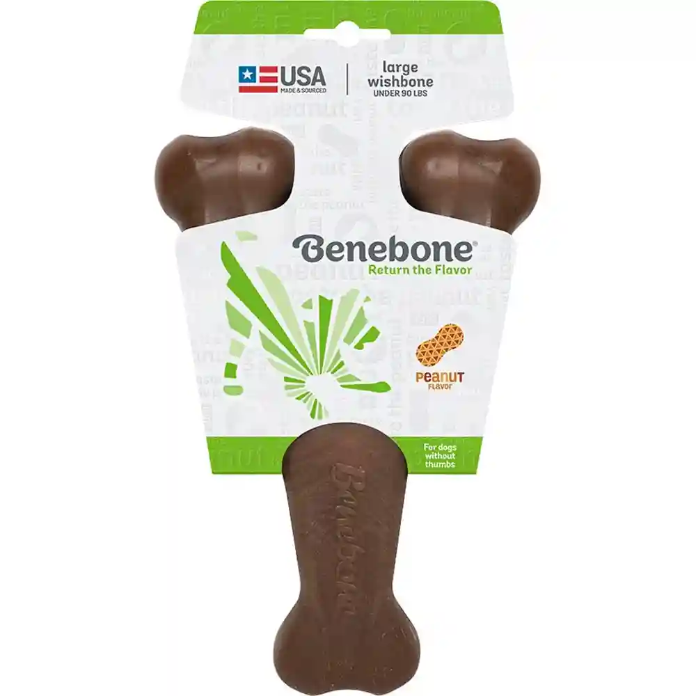 Benebone Dog Wishbone Peanut Butter Large