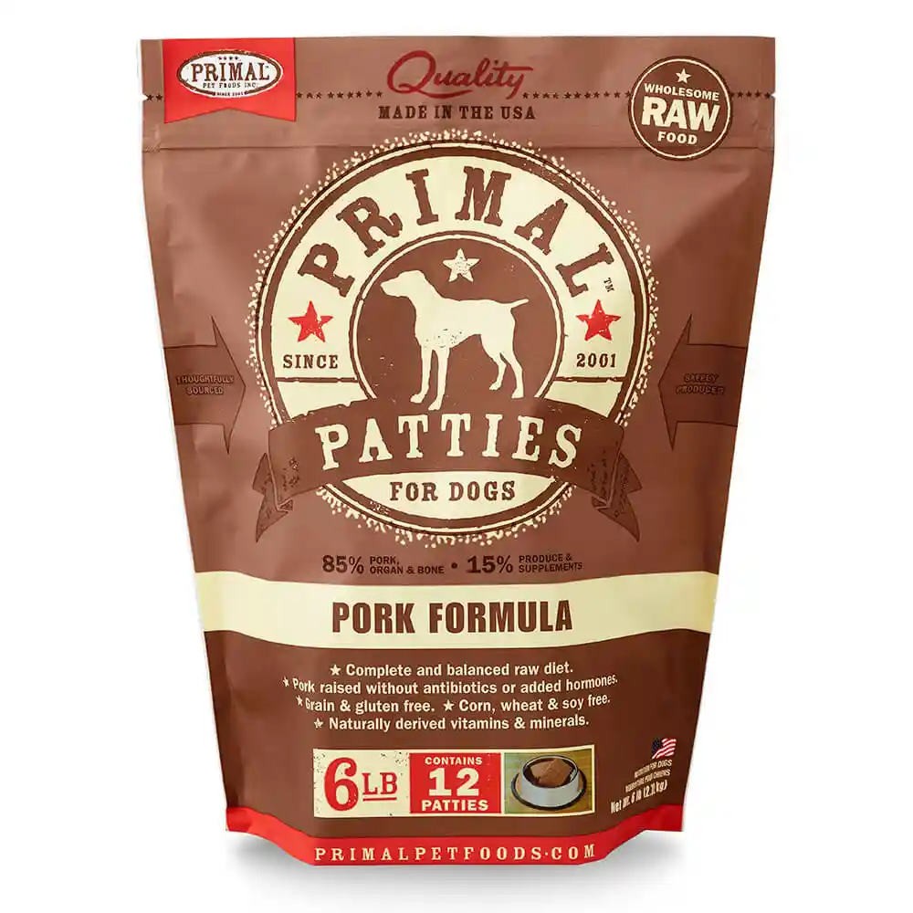 Raw Frozen Canine Pork Nuggets Dog Food 6-lb