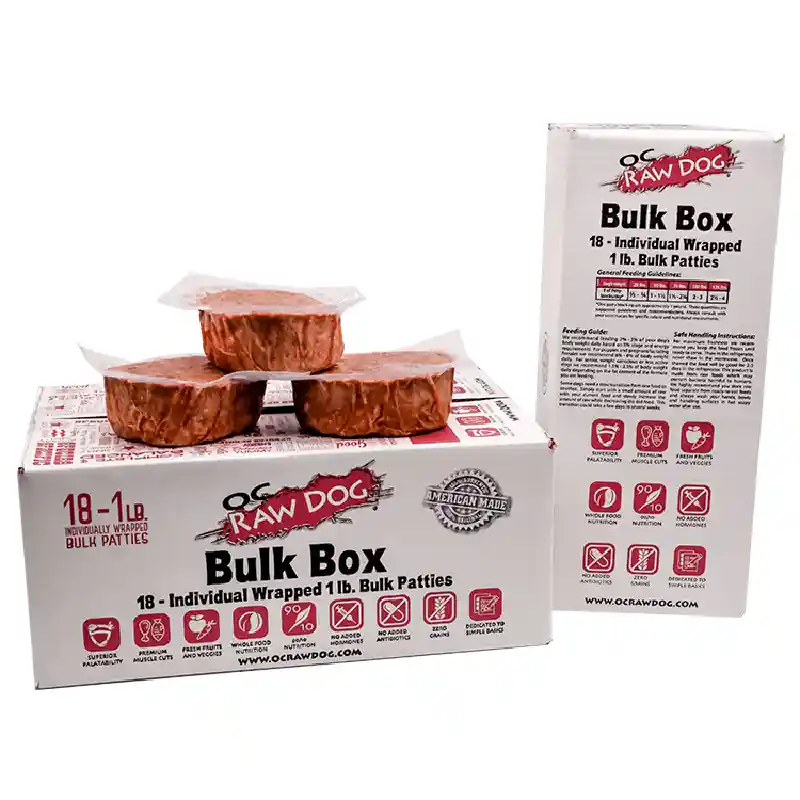 Oc Raw Dog Frozen Beef & Produce Bulk 18 Lbs