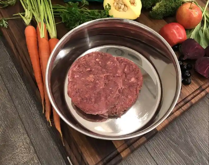Oc Raw Dog Frozen Beef & Produce Patties 6 Lbs