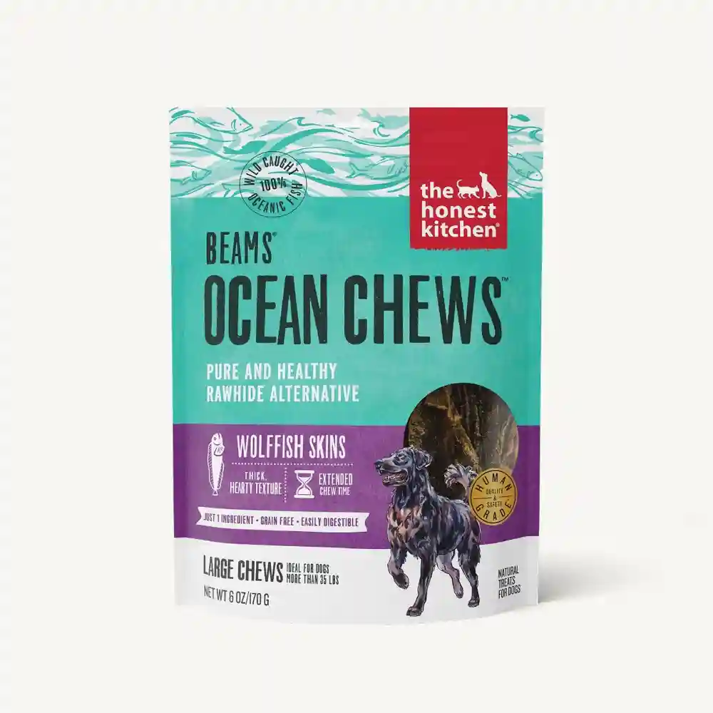 Beams Ocean Chews Wolffish Skins Trt 6-oz "talls"