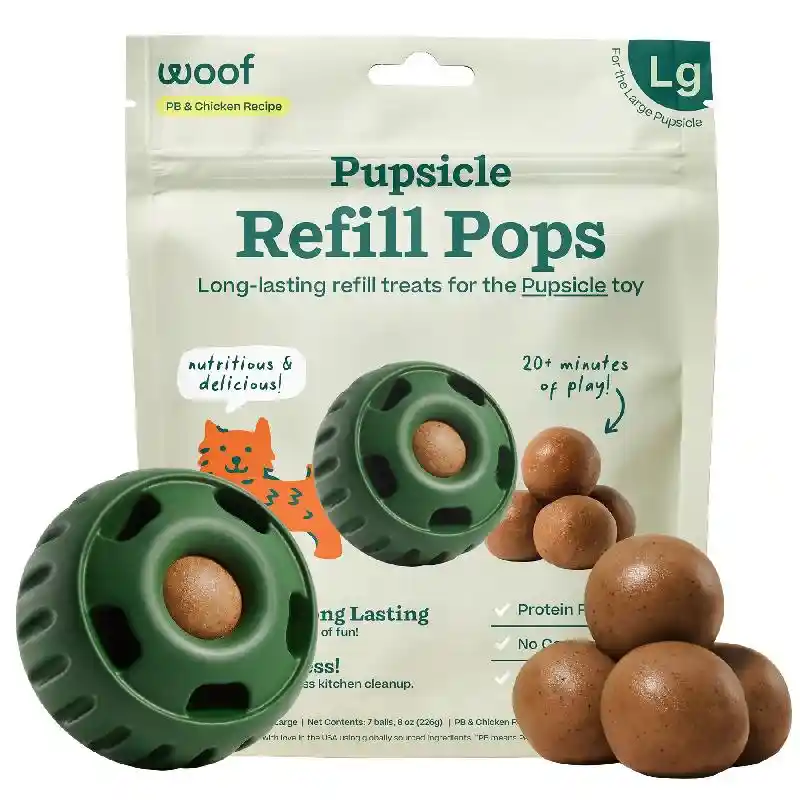 Woof Large Pop Treat Chicken Peanut Butter 9 Oz