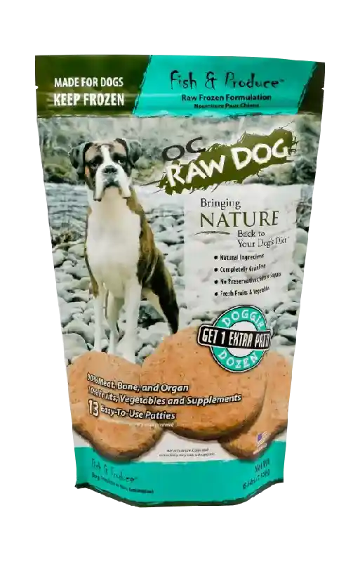 Oc Raw Dog Frozen Fish & Produce Bulk 18 Lbs