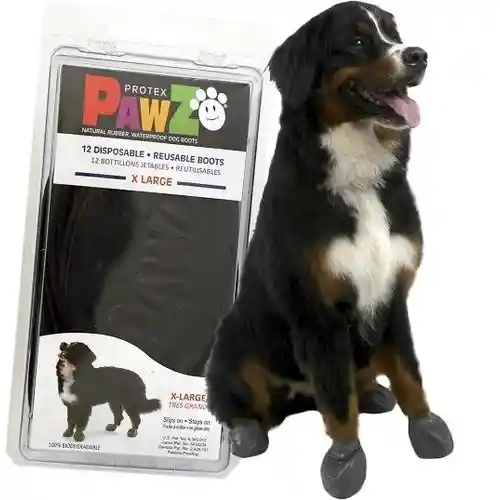 Waterproof Dog Boots, Black, 12 Count X-large