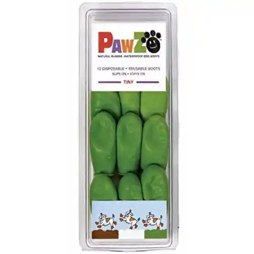 Pawz Waterproof Dog Boots Light Green, 12 Ct Tiny