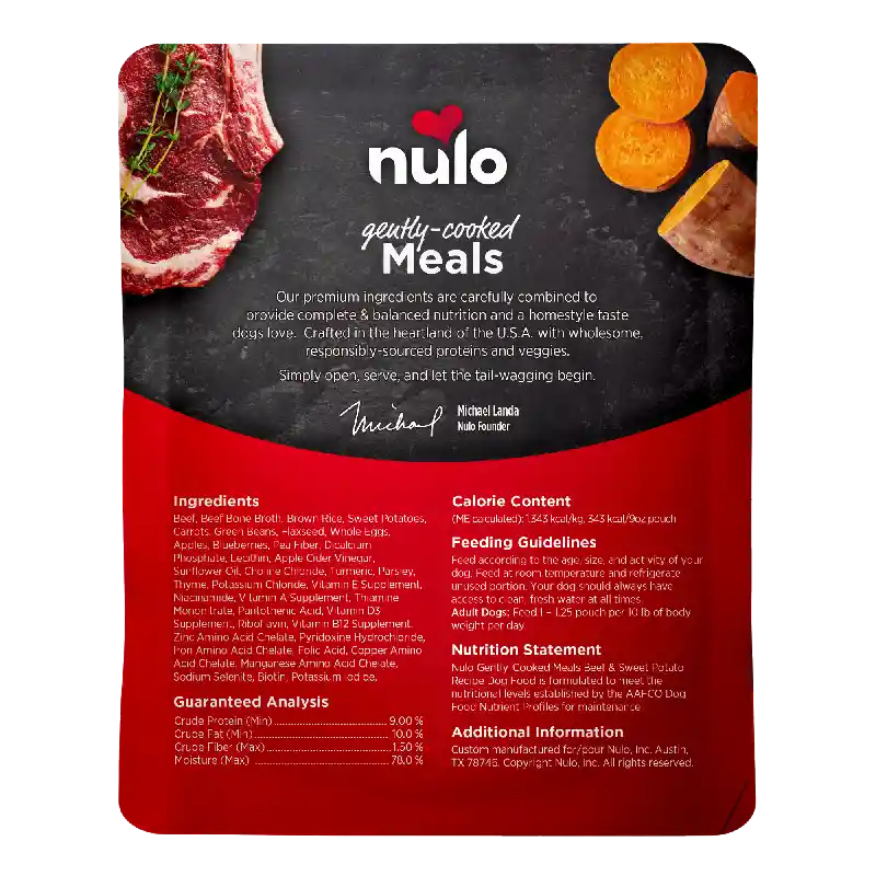 Nulo Dog Gently Cooked Pches 9-oz Bf & Swt Pot