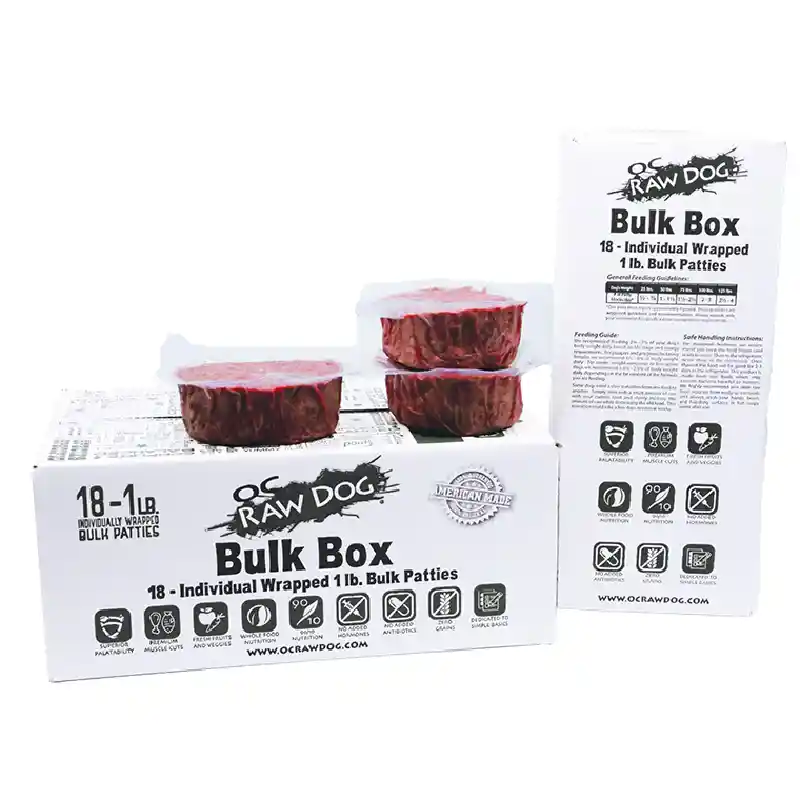Oc Raw Dog Frozen Duck & Produce Bulk 18 Lbs