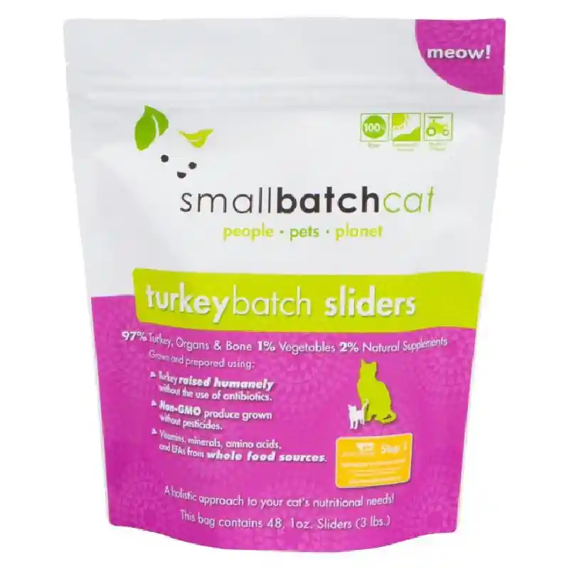 Small Batch Cat Frozen Sliders Turkey 3 Lb