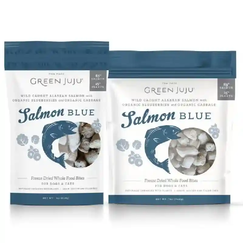 Green Juju Salmon Blue Frz-drd Food Bites 3-oz