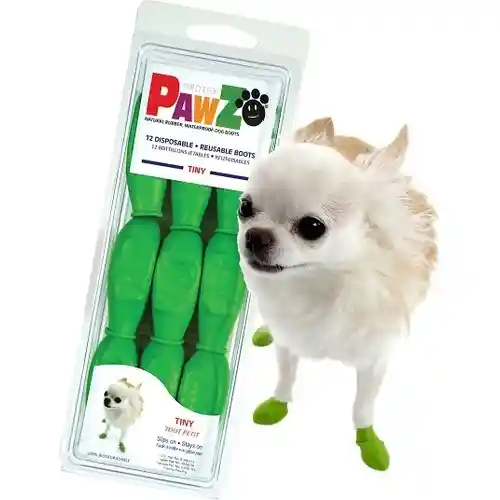 Pawz Waterproof Dog Boots Light Green, 12 Ct Tiny