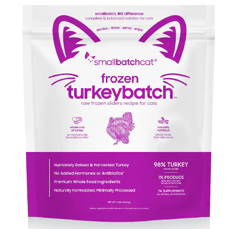 Small Batch Cat Frozen Sliders Turkey 3 Lb
