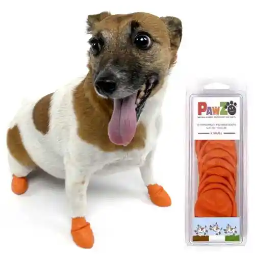 Waterproof Dog Boots, Orange, 12 Count X-small