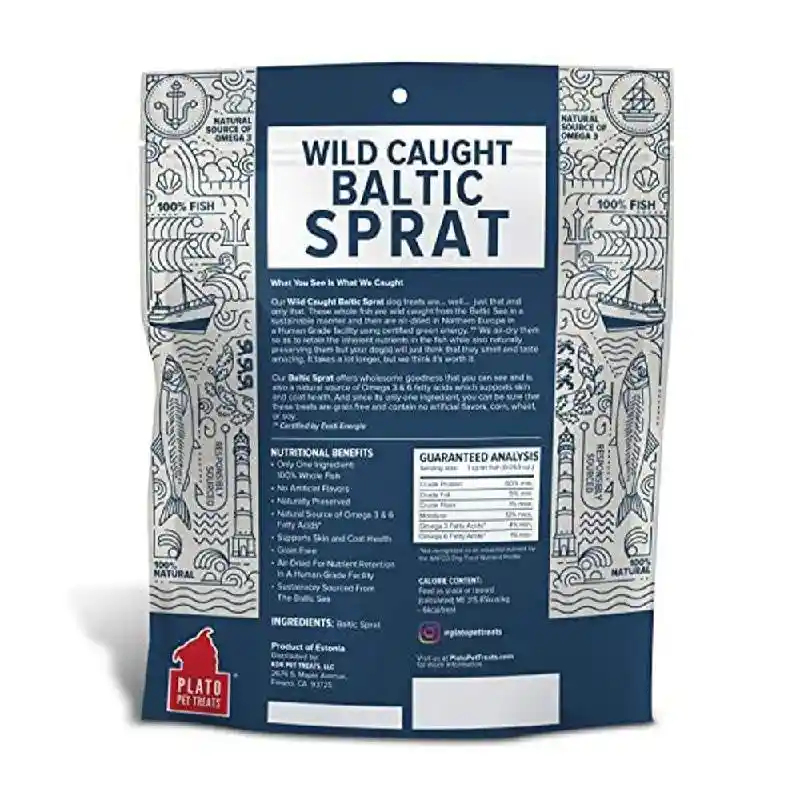 Plato Hundurs Jerky Baltic Sprat 3-oz