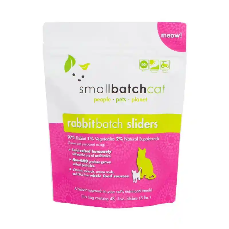 Small Batch Cat Frozen Sliders Rabbit 3 Lb