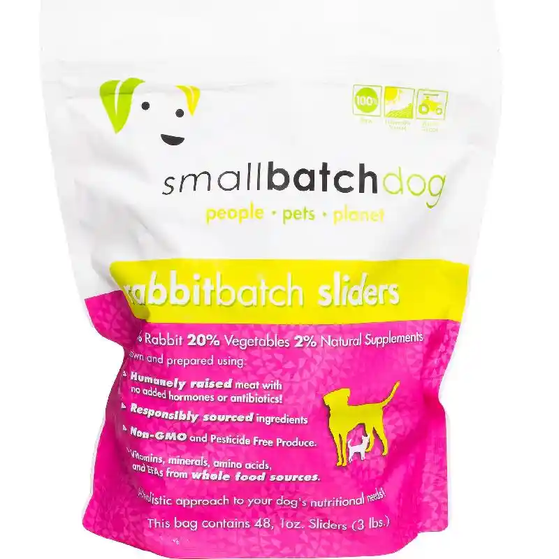 Smallbatch Dog Raw Frozen Rabbit Sliders 3 Lb
