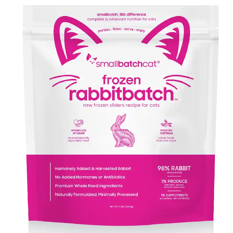 Small Batch Cat Frozen Sliders Rabbit 3 Lb