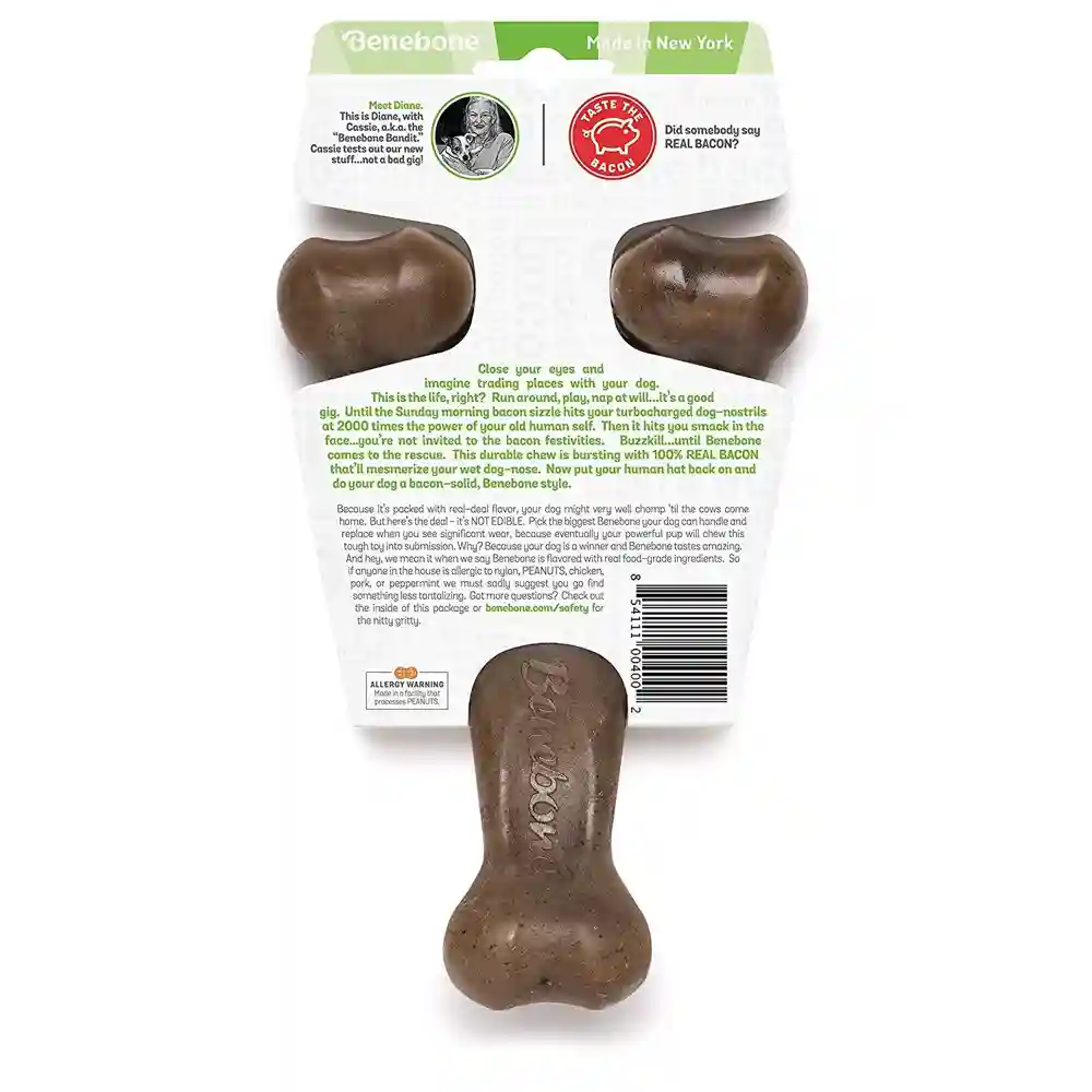 Benebone Wish Bone Dog Chew Real Bacon Medium