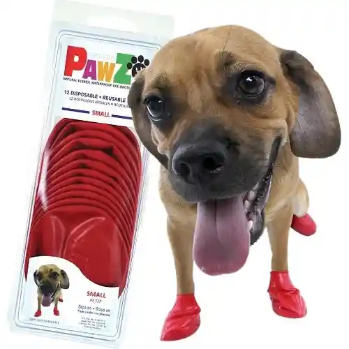 Waterproof Dog Boots, Red, 12 Count Small