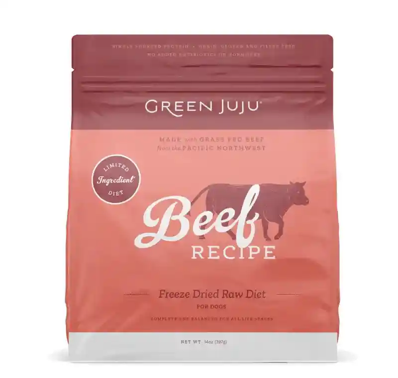 Green Juju Dog Beef Fd 14-oz 4=cs