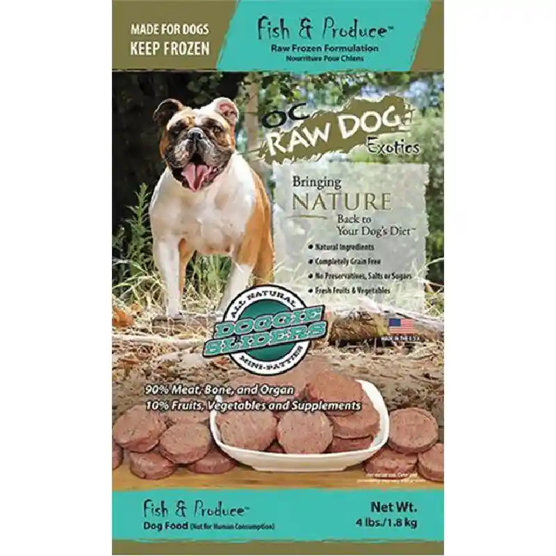 Oc Raw Dog Frozen Fish & Produce Sliders 4 Lb