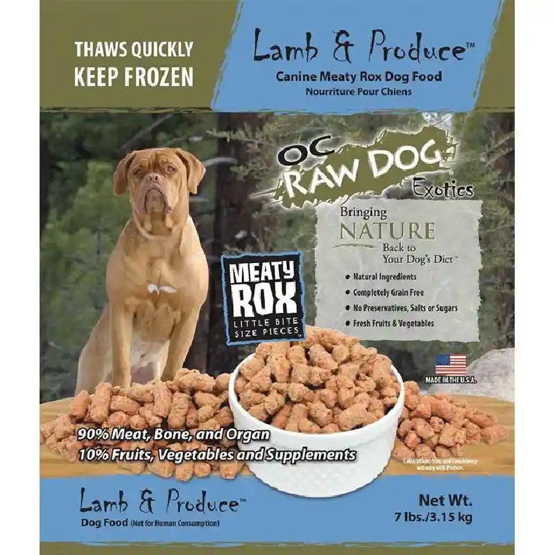 Oc Raw Dog Frozen Lamb & Produce Rox 7 Lbs